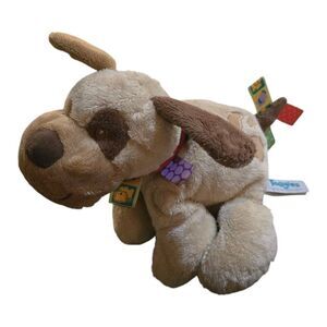 Taggies Signature Buddy Puppy Dog Plush 12" Mary Meyer Tan Brown Silky Tags